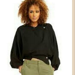 Rachel Rachel Roy Batwing Jacket Asymmetric Moto Flowy Layered Size XS Black